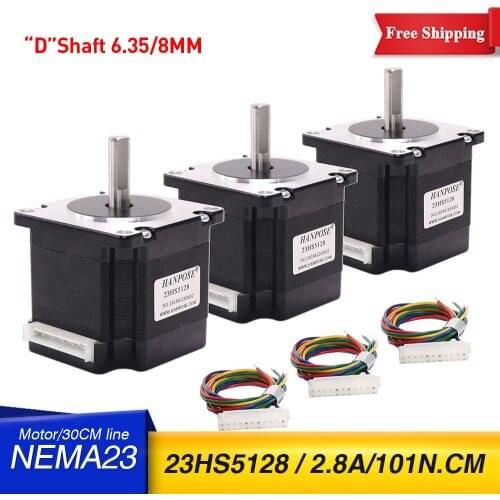3PCS 23HS5128 NEMA23 stepper motor 57 motor 51mm 2.8A 4-wire 101N.cm, used for electronic automatic equipment stepper motor