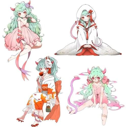 Three Ratels CA52 YOKAI WIKI Waterproof Game stickers for car hood laptop gift Motocycle Lovely Banshee Anime decals