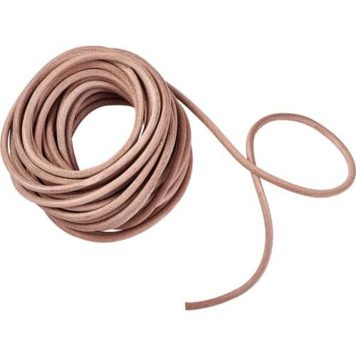 10m Long 4mm Genuine Leather Cord Round Thong Rope String For DIY Necklace Bracelet Making Handmade Jewelry For Beading Meterial
