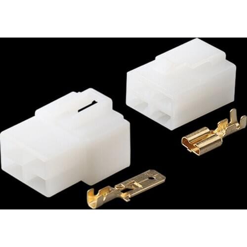 100 Sets 4 Pin 6.3 Series PA66 Female And Male Electric Plug Connector DJ7042-6.3-11 DJ7042-6.3-21