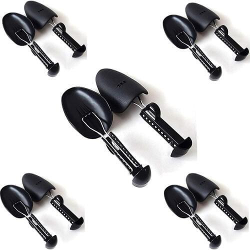 5 Pairs Practical Plastic Adjustable Length Men Shoe Trees Stretcher Boot Holder Organizers Black Shoe Tree for Men Shoe Racks