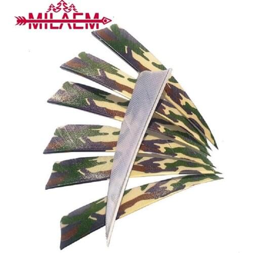 50 Pcs 4inch Archery DIY Arrow Vanes Right Wings Camouflage Natural Feather Recurve Compound Bow And Arrows Hunting Accessories