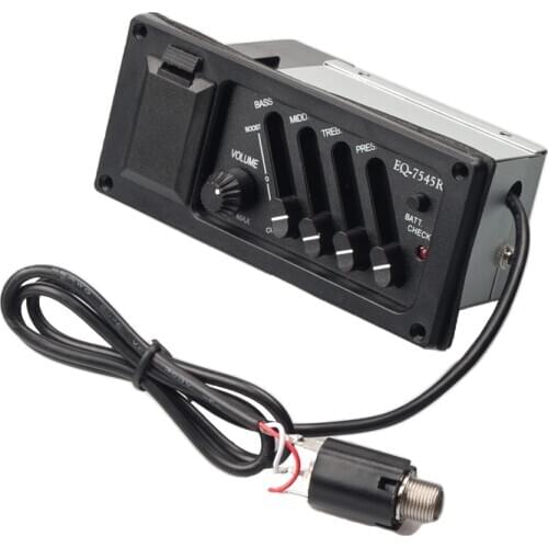 Q-7545R 4 Band EQ Equalizer Piezo Pickup For Acoustic Guitar DIY Parts