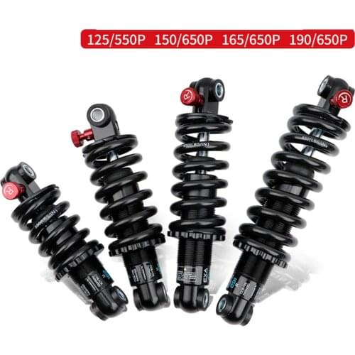 MTB Mountain Bike Air Rear Shock Absorber Adjustable Damping Travel Downhill 125/150/165/190MM Spring Shock Absorber Black