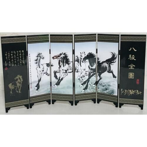 Antique lacquer small screen decoration living room bedroom decoration Chinese style gift
