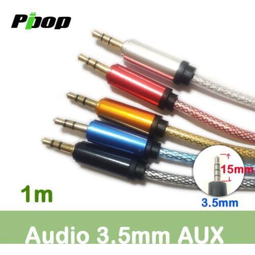 3.5mm Audio Cable AUX Jack Speaker 5 Colors Optional Universal 1M Male To Male for Headphones Car iPhone Mobile Phone Computer