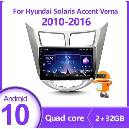 For Hyundai Solaris Accent Verna 2Din Android 10.1 GO car navigation radio stereo video multimedia player supports Mirror link