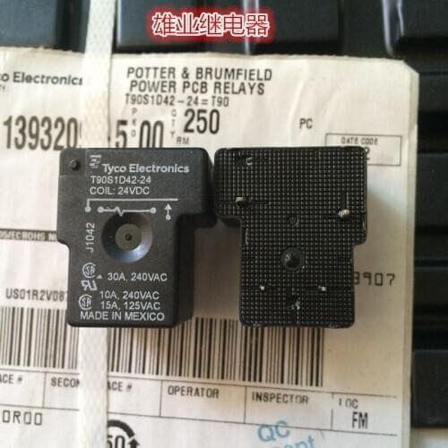 Free shipping lot (10 pieces/lot) T90S1D42-24 4PINS 30A 24VDC Power Relays original New