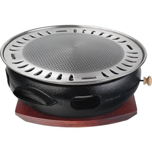 Cast iron charcoal grill, grilling and grilling one-piece yakiniku pot, above counter basin barbecue grill