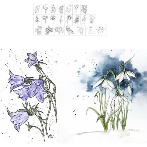 CH 2020 Flower Set Transparent Clear Silicone Stamp/Seal for DIY scrapbooking/photo album Decorative clear stamp sheets