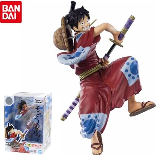 Bandai One Piece Figure Banpresto Figuarts ZERO Wano Country Drawing Knife Luffy Anime Figure Genuine Model Children Gift