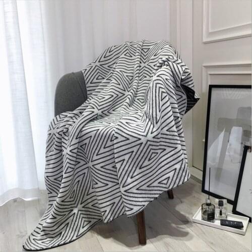 Home Nordic Style Knitted Blanket Air Conditioning Blanket Sofa Blanket Office Car Comfortable Airplane Blanket