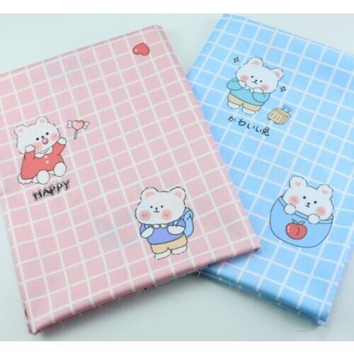 Cartoon Rabbit Printed Cotton Fabric Pink Blue By Half Meter Patchwork Baby Romper Kids Bedding Sewing Cloth Handmade Materials