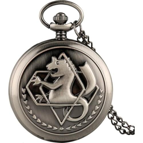 Classic Quartz Pocket Watch for Male Antique Gray Quartz Necklace Chain Pocket Watch for Boys Elegant Business Pocket Watch