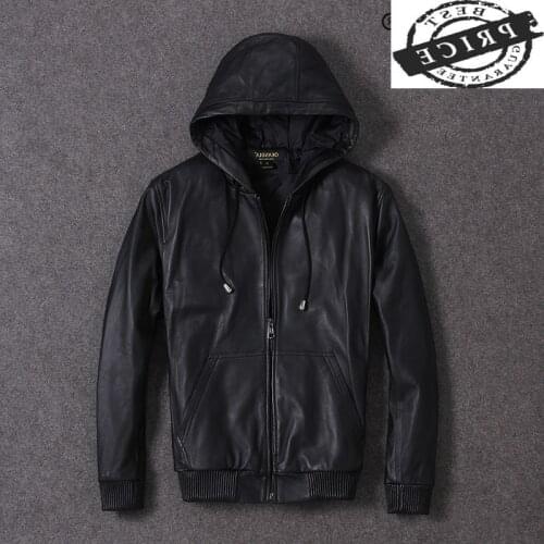 Genuine Leather 100% Jacket Men Winter Clothes 2021 Streetwear Real Sheepskin Coat Moto Biker Mens Leather Jacket 12a12