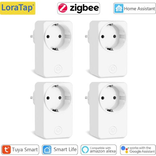 LoraTap ZigBee EU Socket 16A Power Tuya Smart Life APP Remote Voice Control Timer Plug Switch With Alexa Google Home Zigbee2MQTT