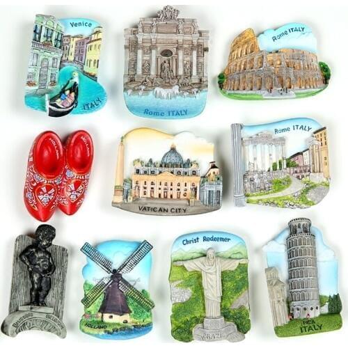 BABELEMI Italy Belgium Netherlands Brazil Vatican Resin Souvenirs Fridge Magnets Florence Amsterdam Milan Refrigerators Magnets