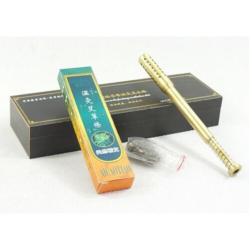 Copper moxa stick Meridian moxa Beauty Bar face moxibustion moxa device acupuncture massage moxa stick free shipping