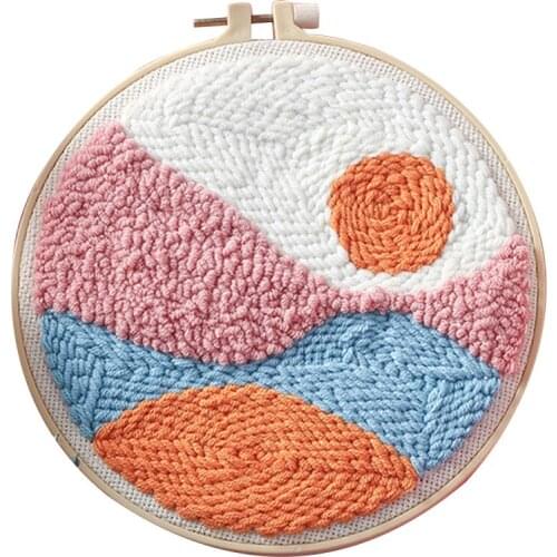 DIY Wool Embroidery Kits Decorative Painting for Kids and Beginners Cross Stitch Kits Punch Needle Embroidery Sets