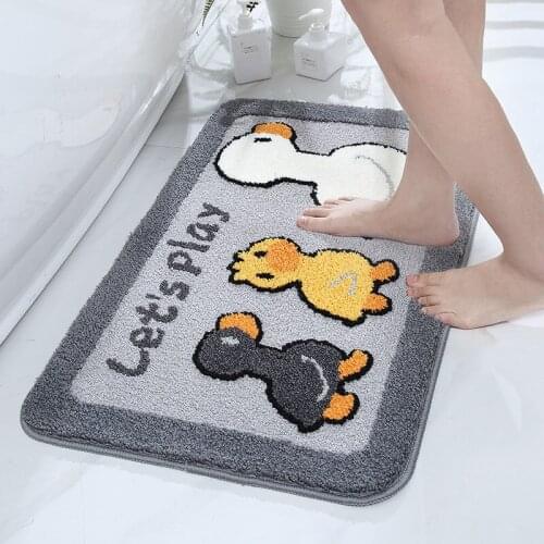 Non Slip Bath Mat Machine Washable Soft Bedroom Floor Rugs Water Absorption Quick Dry Entrance Door Mats Bathroom Accessories