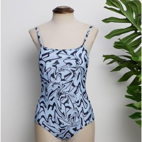 2020 new European and American letter one-piece slim trendy triangle womens swimsuit