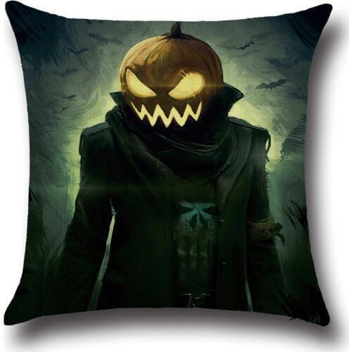 New Halloween Terrorist House Pumpkin Head Cotton Linen Home Decor Sofa Office Throw Pillow Cover Car Pillowcase Cover For Gifts