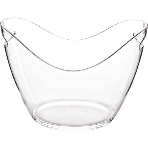 True Ice Bucket Holder Chilling Tub for Indoor and Outdoor Use, Holds 4 Wine Bottles, Clear