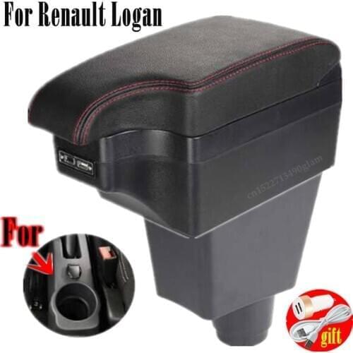 For Renault Logan Armrest LOGAN Retrofit parts dedicated Car Armrest box Center Storage box car accessories Interior with 6USB