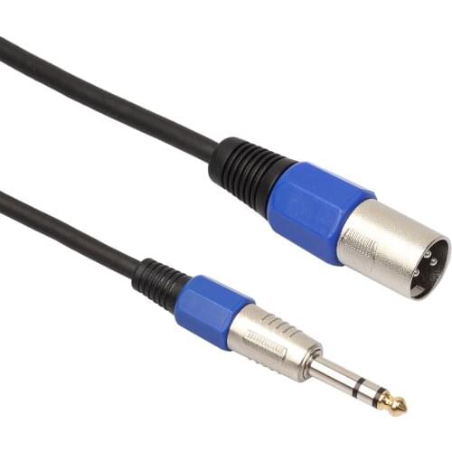 Professional 35cm 3-pin XLR Jack Male to 6.35mm Stereo Male Plug Stereo Microphone Adapter Cable for Audio Electronics