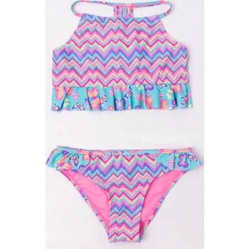 Multi Style 2-8 Years Girls Bikinis 2020 Falbala Kids Swimwear Swimsuit Summer Children Biquini Infantil Bathing Suit A262