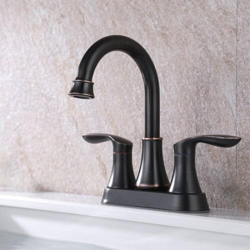 Bathroom Basin Faucet Double Handle Deck Mounted Basin Faucets Bath Shower Faucets Hot And Cold Sink Wash Basin Water Mixer Tap