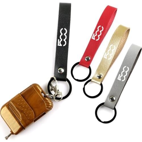 Car Styling Metal+Leather Car Keychain Key Chain Car Interior For fiat 500 punto abarth stilo ducato palio bravo doblo