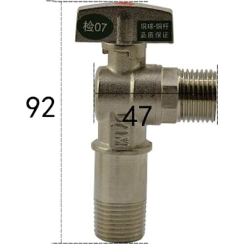 1/2" BSP Male Ball Angle Valve Elbow 90 Degree Hole Size 9.5mm Water Gas Oil Height 92mm