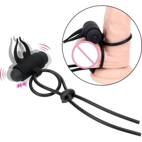 Sex Toys for Men Delay Ejaculation Time Lasting Vibrator Penis Ring Lock Rope Clitoris Stimulator 10 Speed Cock Ring