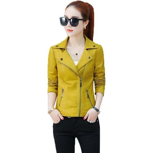 XLMJDZGS Womens Fashion Leather Jackets