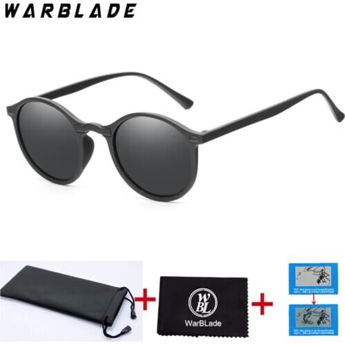 WarBLade New Women Polarized Sunglasses men Round Mirror Black Frame Outdoor Sports Glasses Unisex Driving Night Vision Goggles