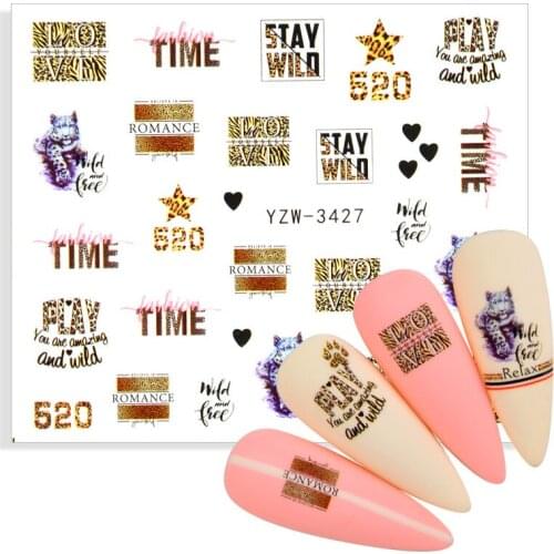 1 Sheet Nail Art Stickers Leopard Series Designs Water Transfer Decals Slider Tattoo Foil Beauty DIY Nail Art Decorations
