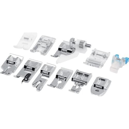 11pcs/Set Household Sewing Machine Parts Quilting Zipper Walking Foot Presser Feet Kit Suitable Most Of Household Sewing Machine