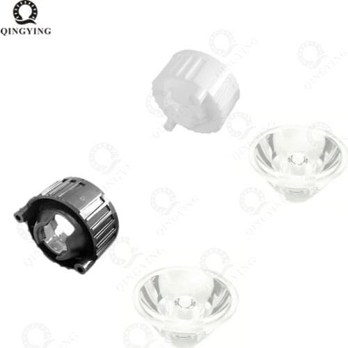 50set/lot High Power 1W 3W 5W LED Lens 20MM PMMA Lenses With Bracket 5 15 25 30 45 60 90 120 Degree For 1 3 5 Watt Light Beads