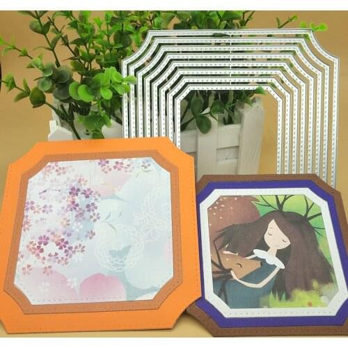 8-layer multi-layer square inner rounded photo frame decoration metal cutting mold scrapbook DIY handmade art
