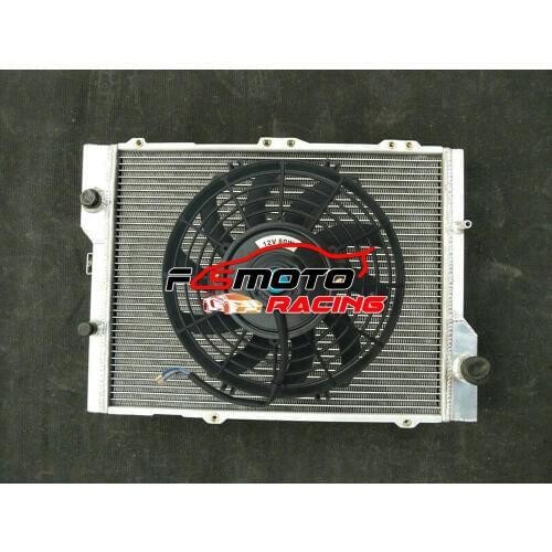 Aluminum Radiator + Fan For Audi 80 90 Quattro & Coupe & CABRIOLET 2.3L 1990-1991 8C B4 89 89Q 8A B3 8B 8G7 2.3L E 20V 1987-1994