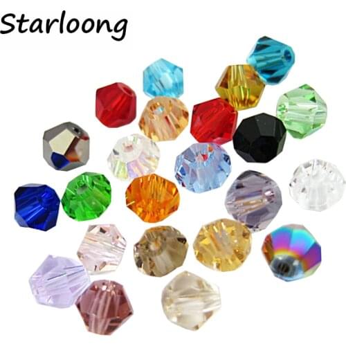 1pack multicolors 3-8mm Bicone rhombus Austria Crystal Beads charm Glass Beads Loose Spacer Beads for DIY Jewelry Making