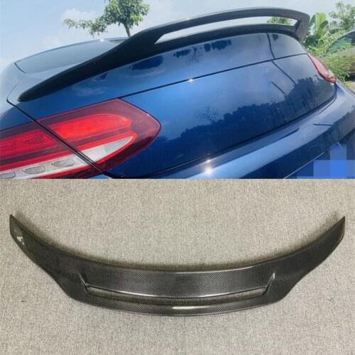 CEYUSOT FOR GT Style Real Carbon Fiber Spoiler Benz C Class C205 Coupe Car Trunk Rear Lip Tail Wing Accessory C200 C300 2015-ON