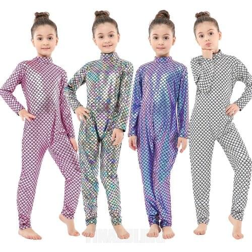 Girl Jumpsuit Zipper Front Overalls Child One Piece Spandex Costumes Funny Cosplay Clothes Childrens Unicorn Rainbow Clothing