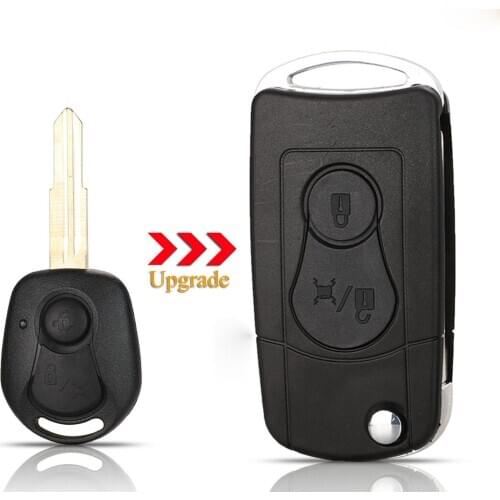 Kutery 2 Buttons Modified Flip Folding Remote Car Key Case Shell Cover Fob For Ssangyong Actyon Suv Kyron