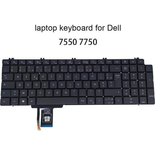French Azerty Keyboard Backlit For Dell precision 7550 7750 0P2RFG FR EU Euro notebook keyboards with backlight parts black New