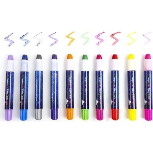 10 Color/set Hair Dye Stick Disposable Temporary Hair Dye Pen 10 Color Hair Dye Crayon Glitter Powder Colorly Dye Face Kit TSLM2