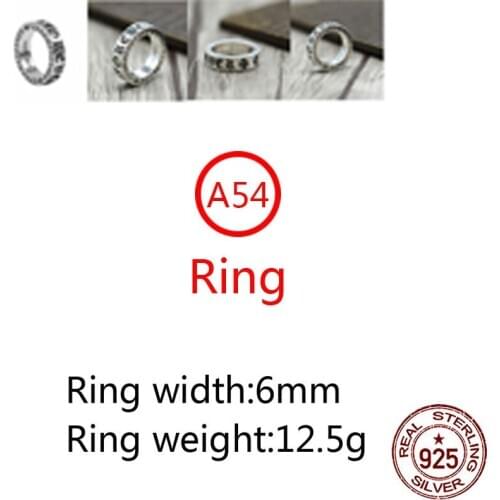 A54 925 sterling silver ring jewelry retro personality cross letter shape punk fashion style couple shape gift for friends