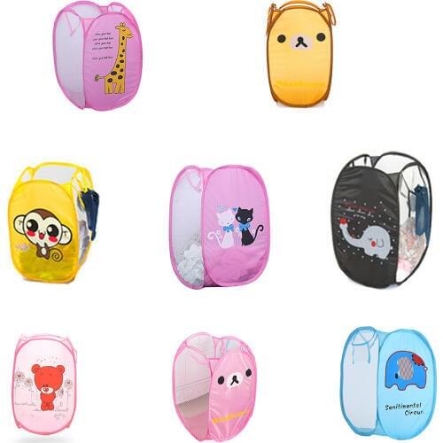 Laundry Basket Sundries Organizer Folding Cartoon Large Capacity Printing Dirty Clothes Bucket Storage Holder