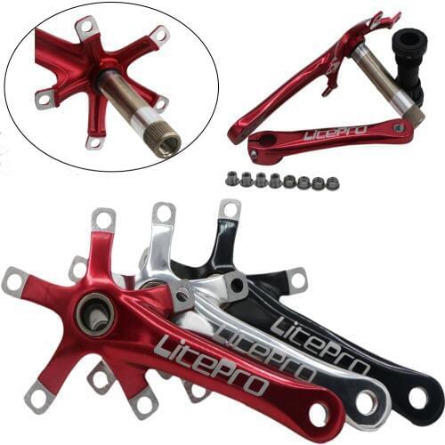 130 BCD one forged integrated folding bike spline Crankset Aluminum Crank with botton bracket SP8 P8 Cycling Tooth plate parts